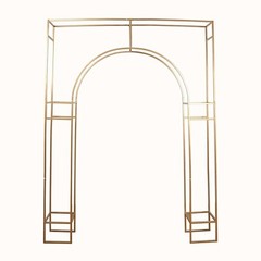 7 ft Gold Metal Rectangular Wedding Arch in Arc de Triomphe Style Party Events