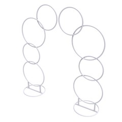 Detachable Tall 2M Metal Balloon Arch Kit Wedding Backdrop Stand 8 Circle Frames