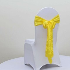yellow satin chair sash chair tie bow chair ribbons wedding birthday party decor