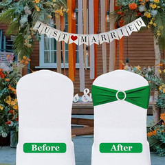 Chair Sashes Spandex Stretch Chair Bows with Buckle Slider for Wedding Party Dec