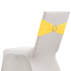 20 Pack Chair Sashes Stretch Chair Cover Band Bows Cover Band Bright Yellow