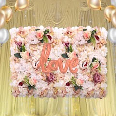 6XFlower Wall Panel Floral Backdrop Pink Yellow Wedding Party Flower Wall Decor