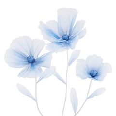 3-Head Wedding Artificial Flower Gradient Blue Wedding Decor Artificial Flower