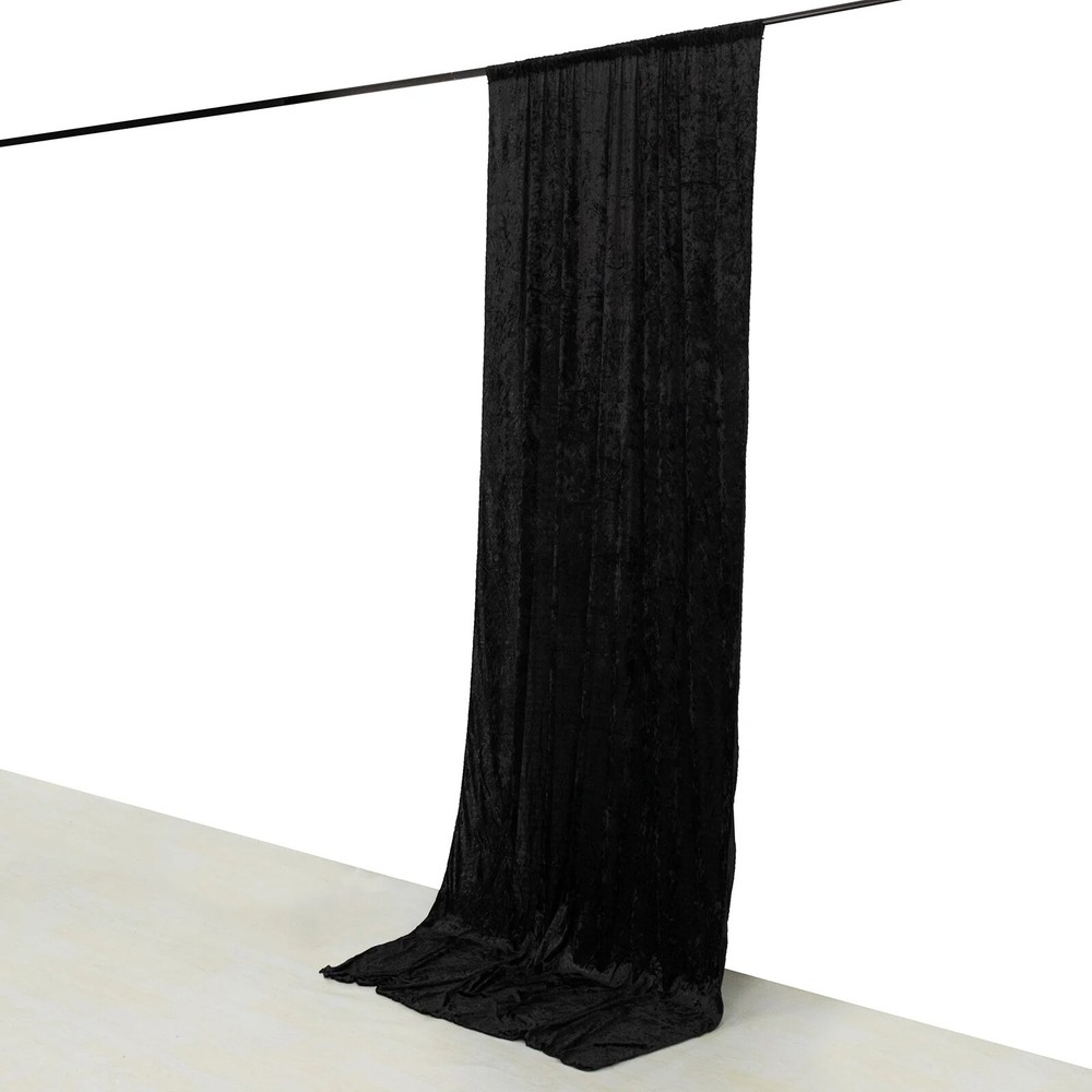 BLACK 5 ft Premium Velvet Backdrop Curtain Party Wedding Event Booth Decorations