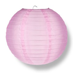 20″ Pink Nylon Lantern, Even Ribbing, Durable, Hanging Decoration