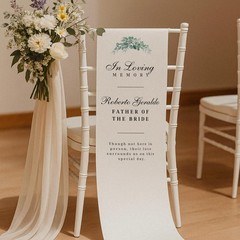 Sage Green Custom Name White Linen Wedding Seat Tapestry