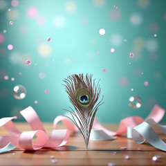 1Pc Green New Peacock Feather Tail Family Room Wedding Living Room Party Give Gi