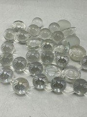 round Flat Glass Marbles/Pebbles for Vase Filler Etc clear 15Lbs