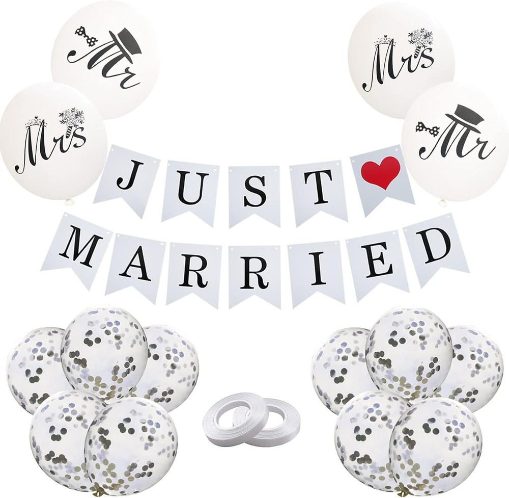 Just Married Decorations, Just Married Wedding Party Decorations Car Decor Weddi