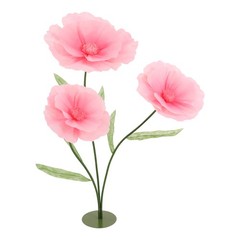3 Heads Giant Floor Standing Artificial Hibiscus Flower With Base Wedding Event