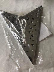 4 Pack 26″ Paper 5Pt Star Lantern Hanging Decoration Prismatic Silver & Yellow