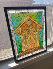 Custom Wedding Venue Painting – Faux Stained Glass Style