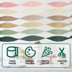 Crepe Paper Streamers Party Decorations – 6 Rolls Grass Green Gold Pink Olive…