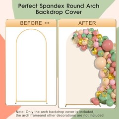 Arch Backdrop Cover Set of 3 Double Color 6FT+6.6FT+7.2FT White+Crean