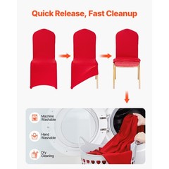 Uimoso 50PCS Red Spandex Chair Covers for Weddings, Parties, and Dining Events