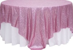 Sequin Overlay 54″ × 54″ Sparkly Shiny Tablecloth Design 4 COLORS WEDDING Party