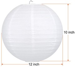 12 Pack 12-inch Diameter Paper Chinese Lantern Lamp Shades for String Lights