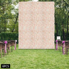 6Pcs Artificial Silk Flower Wall Panel Floral Backdrop Party Wedding Decoration