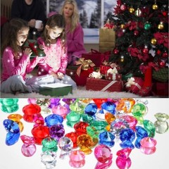 DEODARI 75pcs Multi-Colored Acrylic Gems Plastic Gemstones for Pirate Treasure