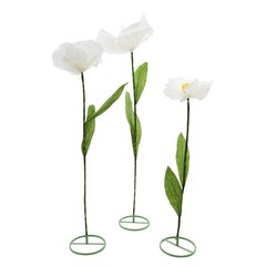 3 Pcs White Artificial Flower For Wedding Decoration , Birthday Party Banquet