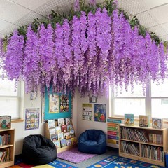 Giegxin Purple 26 Pcs 3D Wisteria Tree for Classroom Room Ceiling Wall Decor …