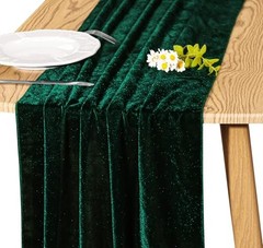 Velvet Table Runner 20 x20 Inches0ft Luxurious Thick Soft 1 Emerald Green