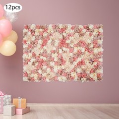 Artificial Flower Wall Backdrop, 12PCS Artificial Flower Wall Panels