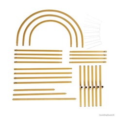 Iron Arch Set 3 Piece Gold Finish Rustproof Garden Wedding Trellis Outdoor