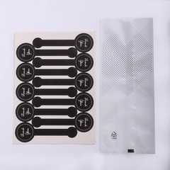 Clear Black 50 Dotted 3″ x 9″ Plastic Treat Bags Thank You Paper Stickers Party