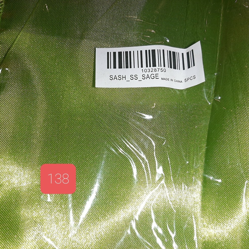 Sage Green Satin Sashes ~ appoximately 6″ x 108″ ~ Lot of 138 ~ ranjacuj