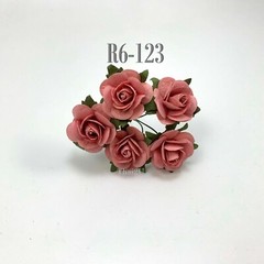 1″ /2.5 cm Open Roses Mulberry Paper flower Wedding Scrapbook Craft R6