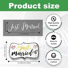4Pcs Just Married Wedding Car Decorations Car Decor Kit with Large Ornate