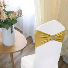Chair Sashes Spandex Stretch Chair Bows with Buckle Slider for Wedding Party …