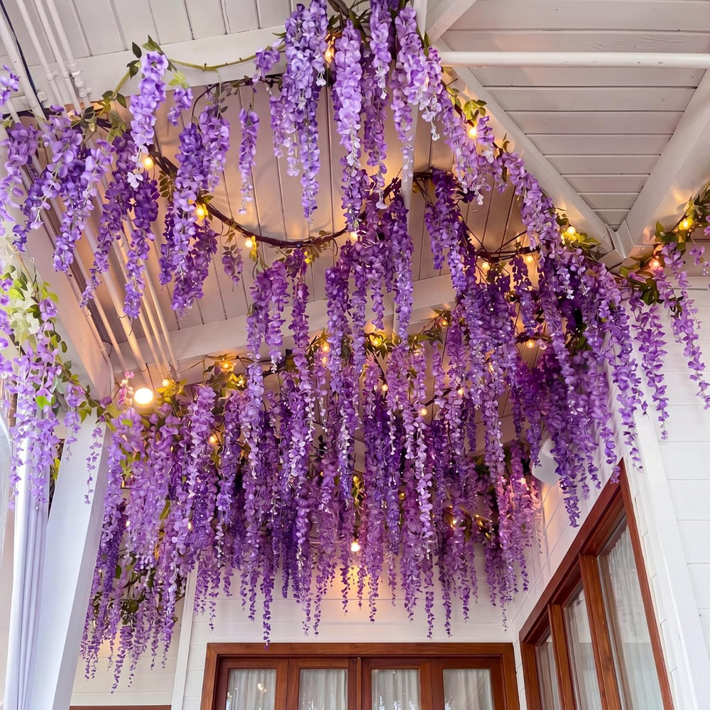 Purple 26 Pcs 3D Wisteria Tree for Classroom Room Ceiling Wall Decor Bulletin…