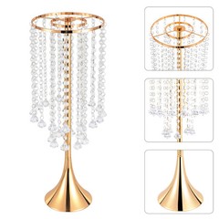 10Pcs Luxurious Acrylic Crystal Flower Stand Wedding Centerpieces on Floor Gold