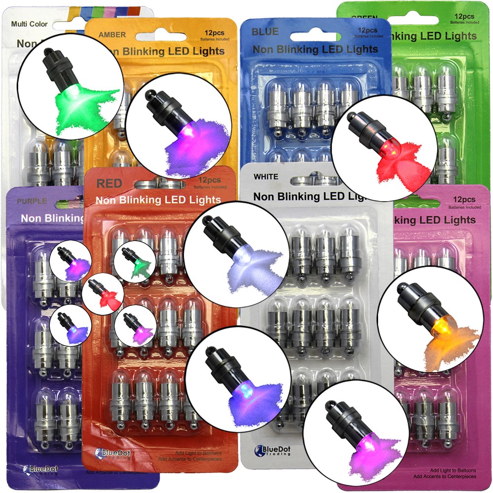 12 PK Waterproof LED Balloon Paper Lantern Bulb Light Wedding Party Decor 8Color