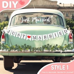 Elek Tonny Just Married Car Decorations Kit – Just Married Banner and Sign