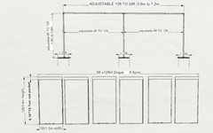 QUICK BACKDROP KIT 12 FT x 24 FT- 60 FT WIDE PIPE WITH DRAPE (BLACK DRAPE)