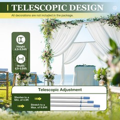 10x10ft Heavy Duty Pipe and Drape Kit Photography Backdrop Stand Telescopic Pipe