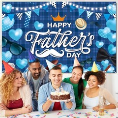 Happy Fathers Day Banner Decorations 70.9×45.3in Extra Large Size Father’s Da…