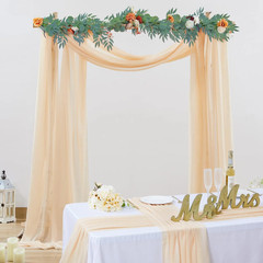 H 6/10m Chiffon Fabric Curtains Wedding Bow Ceremony Reception Party Stage