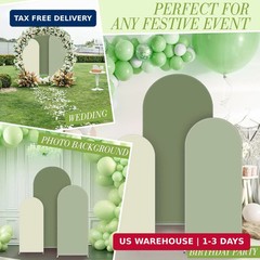 VitalCozy Set of 3 Wedding Arch Cover 4ft, 5ft, 6ft Fabric Arch Backdrop Cover D