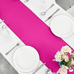 10-Pack Satin Table Runner 12 x 108 Inch Long Fuchsia 12″x108″ 10PCS Hot Pink