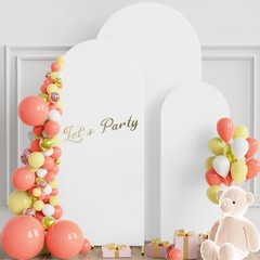 Set of 3 Spandex Wedding Arch Covers 4ft 5ft 6ft White Backdrop Decoration
