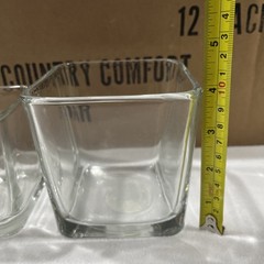 12 pcs Mixed (6) 3.5” & (6) 4” Square Clear Glass Wedding Centerpieces Vase NIB