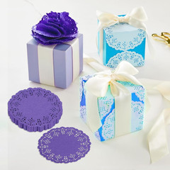 3.5inch Round Colorful Paper Lace Doilies Wedding Tableware tion,Pack of 100