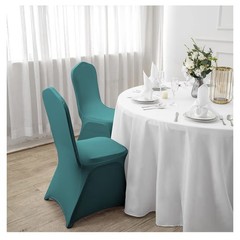 SuperO 25 Pack Waterproof Spandex Chair Covers Stretch Banquet Wedding Turquoise