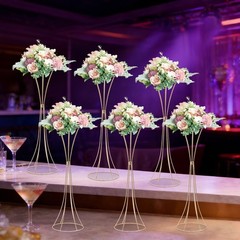 6Pcs Flower Stand for Wedding 26.77in Tall Gold Metal Centerpieces Decor