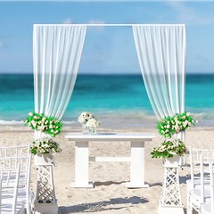 10x10FT White Metal Wedding Arch Kit Ceremony Backdrop Stand Heavy Duty -40 Lbs