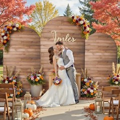 en Arch Backdrop Cover Set of 3, 7.2ft 6.6ft 6ft Vintage 6FT,6.6FT,7.2FT Wood